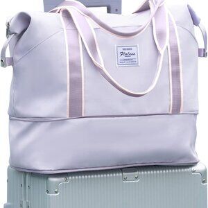 Travel Duffel Bag, Sports Tote Gym Bag, Shoulder Weekender Overnight Bag for Wom